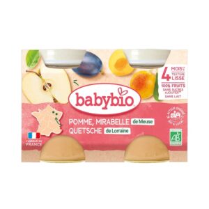 BABYBIO Petit Pot Mirabelles & Pomme Quetsche 2x130g.    4 mois +