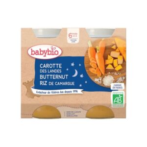 BABYBIO  Bonne Nuit Carotte Courge Butternut Riz 2x200g.      6 mois +