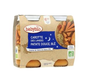 BABYBIO BONNE NUIT CAROTTE PATATE DOUCE ET BLE 2 x 200G.   6 mois +