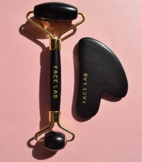 Facelab Ensemble de Rouleau & Gua Sha en Obsidienne Noire