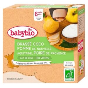 BABYBIO BRASSE POMME  POIRE  6MOIS+ (4*85g)
