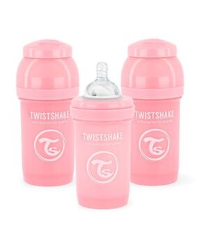 Twistshake 3 biberons 180 ml en couleur Rose
