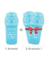 Twistshake 3 biberons 180 ml en bleu