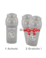 Twistshake 3 biberons 180 ml en gris