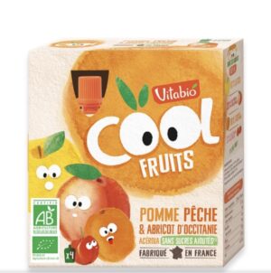 VITABIO COOL FRUITS POMME PECHE ABRICOT 4 X 90G