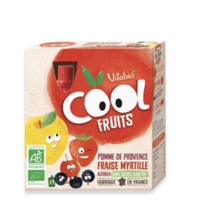 VITABIO COOL FRUITS POMME FRAISE MYRTILLE 4 X 90G