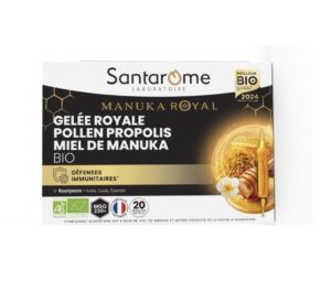 SANTAROME GELEE ROYALE POLLEN PROPOLIS MIEL DE MANUKA 20 AMPOULES
