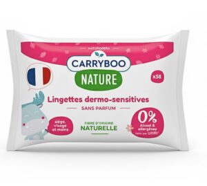 Carryboo Lingettes Dermo-Sensitives Sans Parfums 58 Pieces