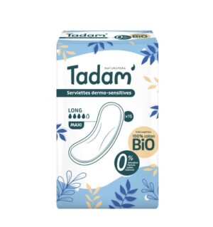 Tadam Serviette Ultra Coton Bio Long Maxi 16 unités