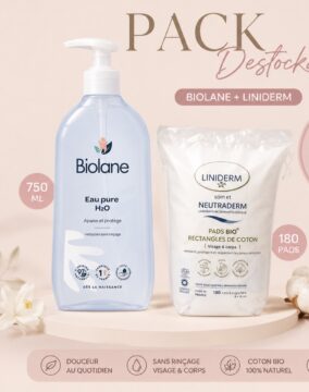Pack Biolane Eau Pure 750 ml + Pads Liniderm 180