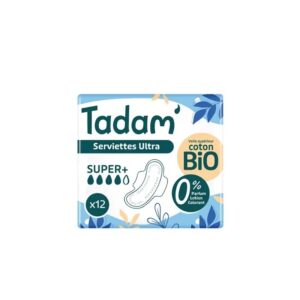 Tadam Serviette Ultra Coton Bio Super+ 12un