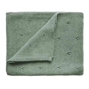 Couverture tricotée pour bébé Mushie - Pointelle Sage Melange