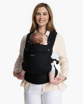 Porte-bébé en coton Momcozy - Noir